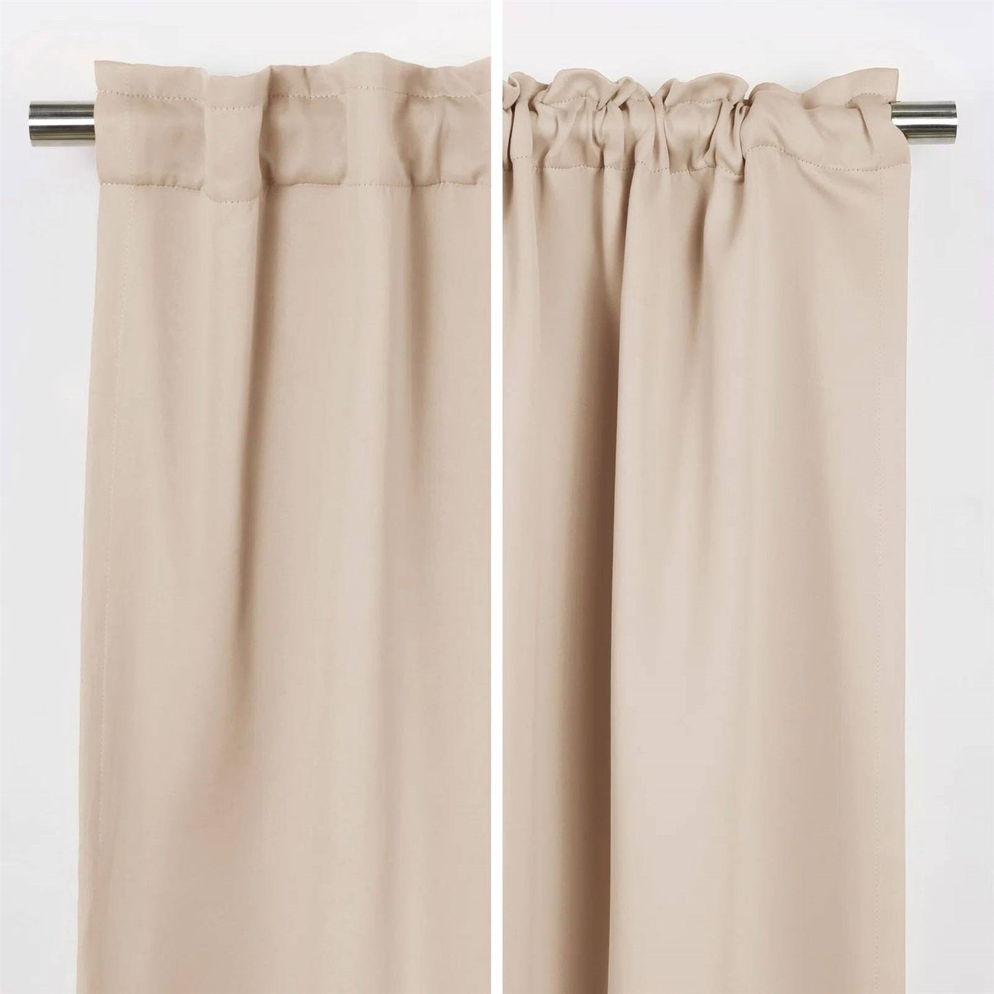 Paneles de cortina opaca térmica color crema beige sólido de 52 x 126 pulgadas - Juego de 2