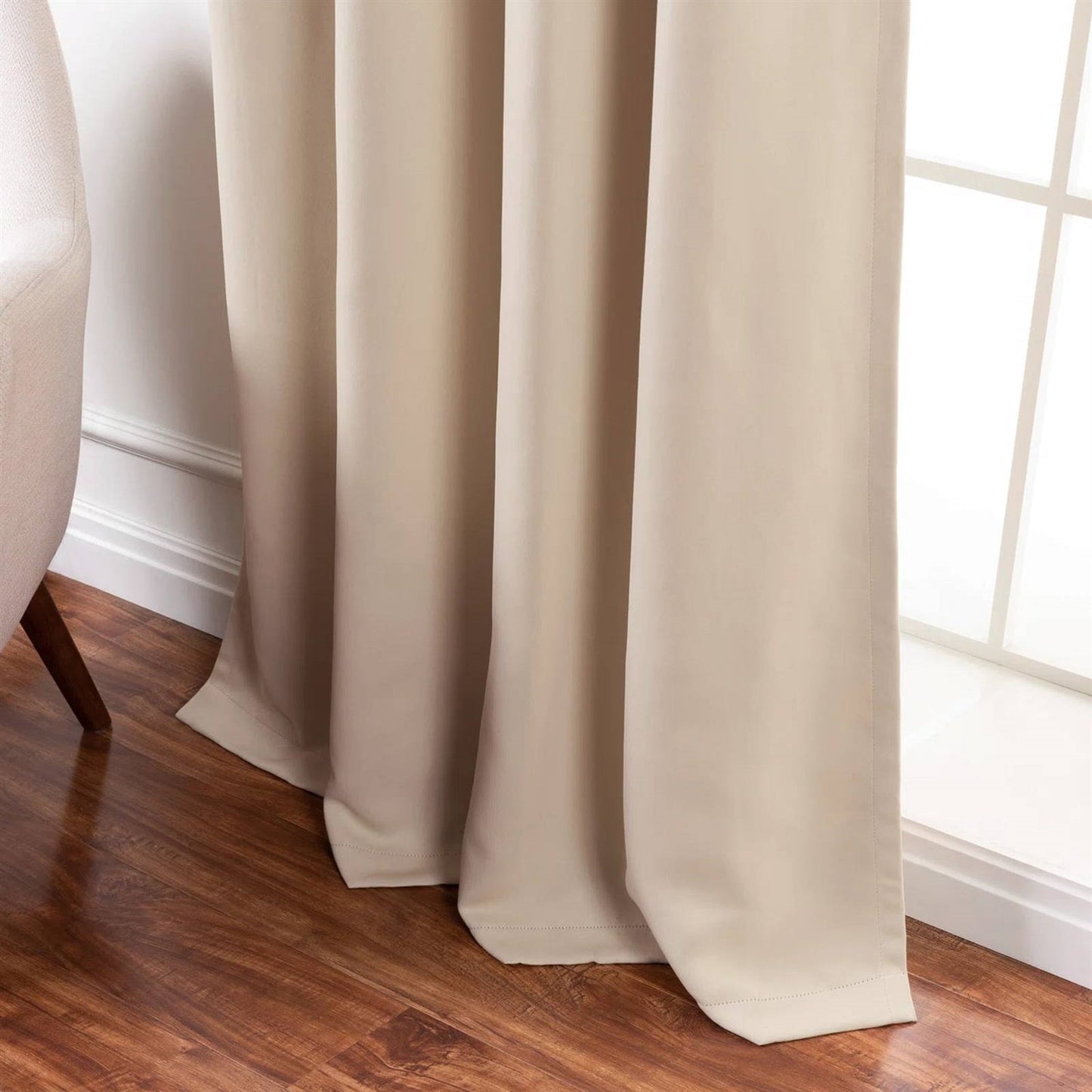 Paneles de cortina opaca térmica color crema beige sólido de 52 x 126 pulgadas - Juego de 2