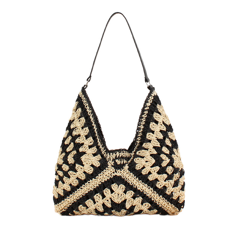 Bolso de hombro de paja trenzada Dahlia