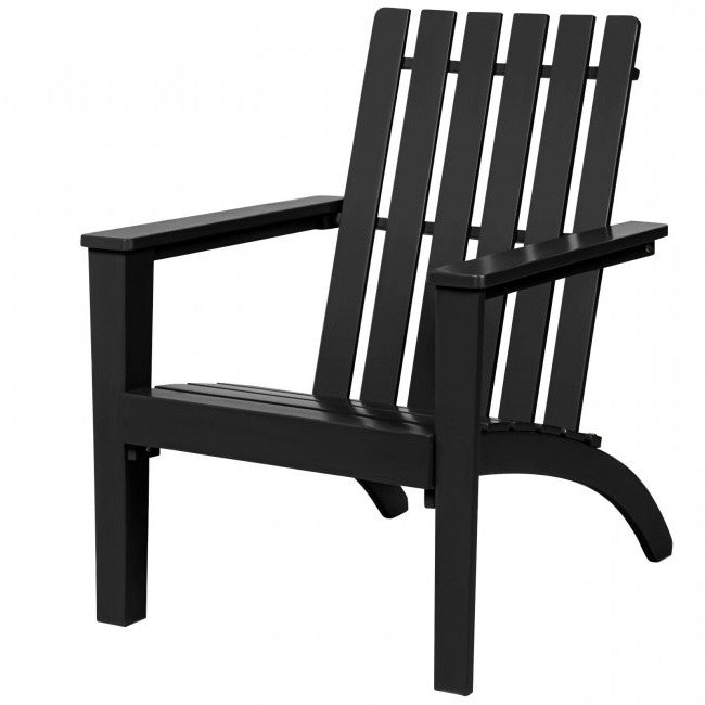 Tumbona/Sillón Adirondack de Madera de Acacia para Interior/Exterior - Negra
