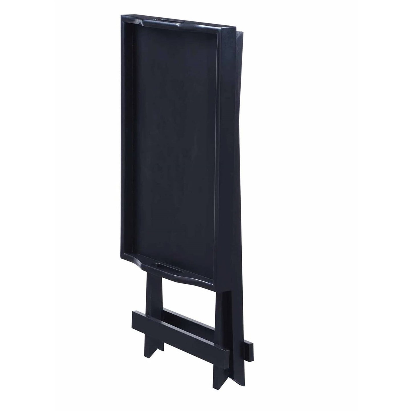 Mesa auxiliar/bandeja plegable para TV en acabado de madera negra