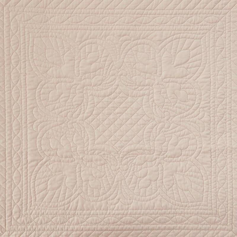 Juego de edredón de microfibra reversible de 3 piezas con bordes festoneados, tamaño matrimonial/queen, color rosa
