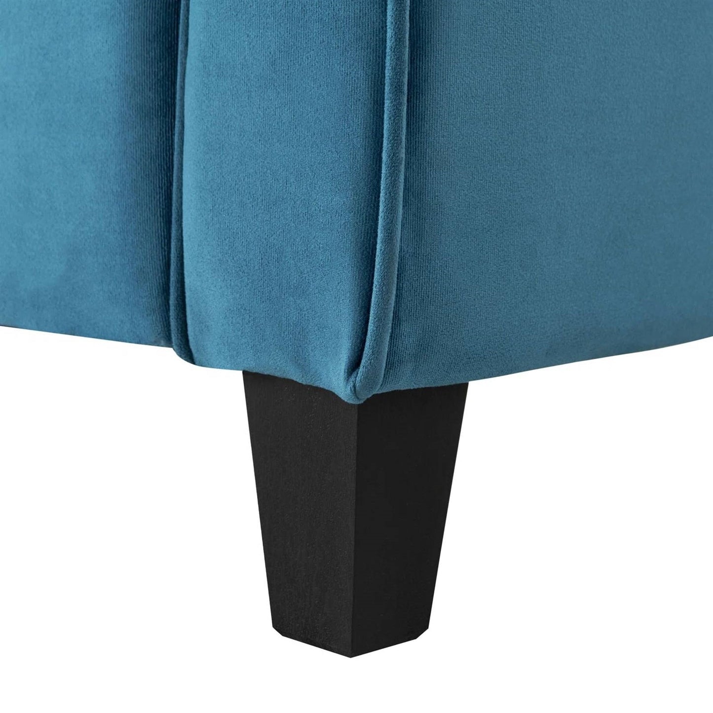 Sofá Loveseat Tapizado Moderno en Microfibra Azul con Cojines con Botones Acolchados