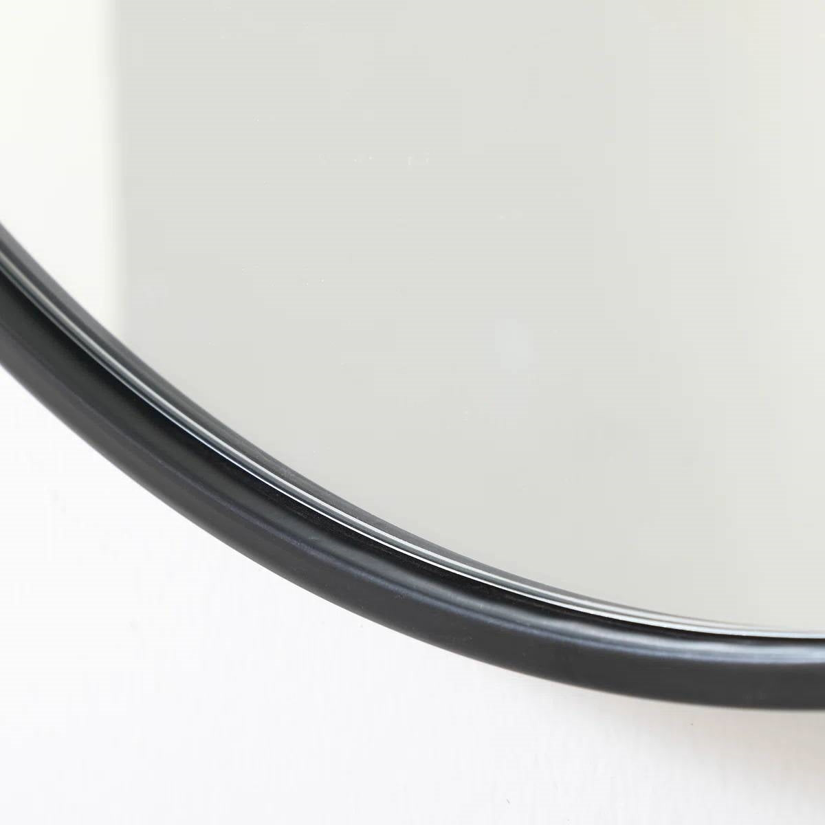 Espejo de pared redondo de 18 pulgadas en negro - Espejo decorativo para sala de estar, dormitorio o baño