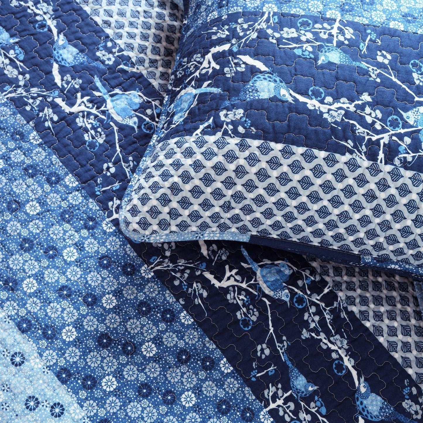 Juego de edredón liviano reversible King Size Blues Boho