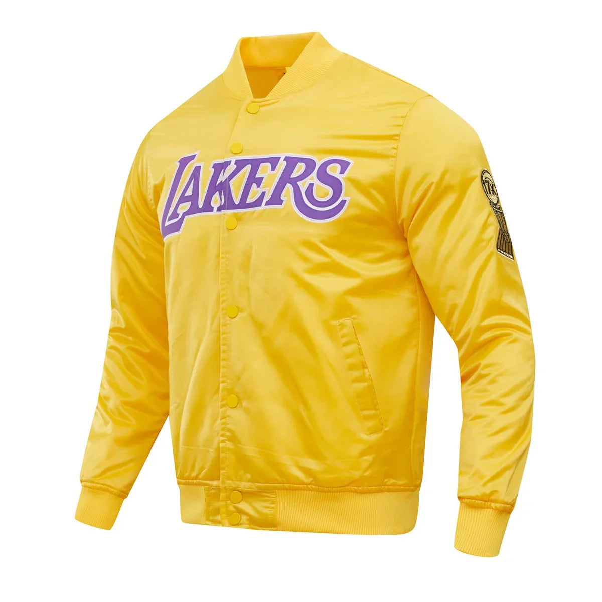 Chaqueta de satén Pro Standard LA Lakers Big Logo - Dorada