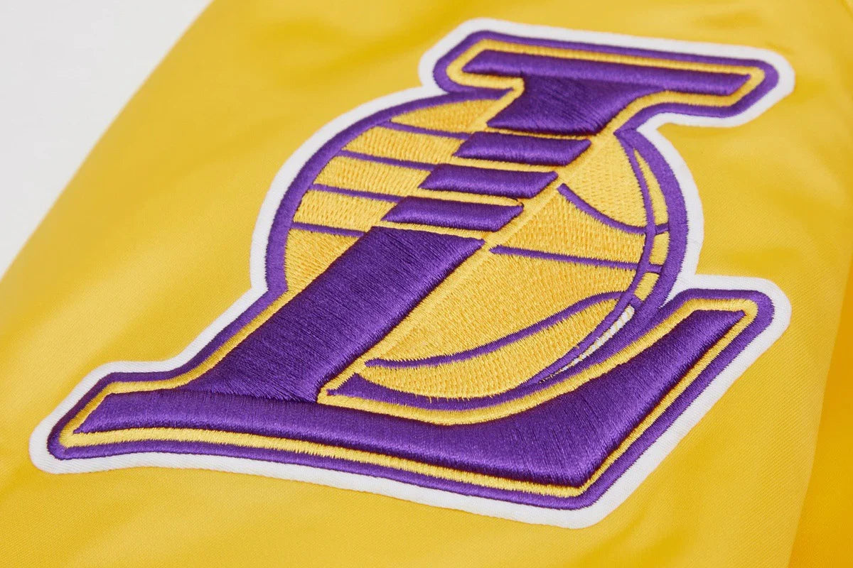 Chaqueta de satén Pro Standard LA Lakers Big Logo - Dorada