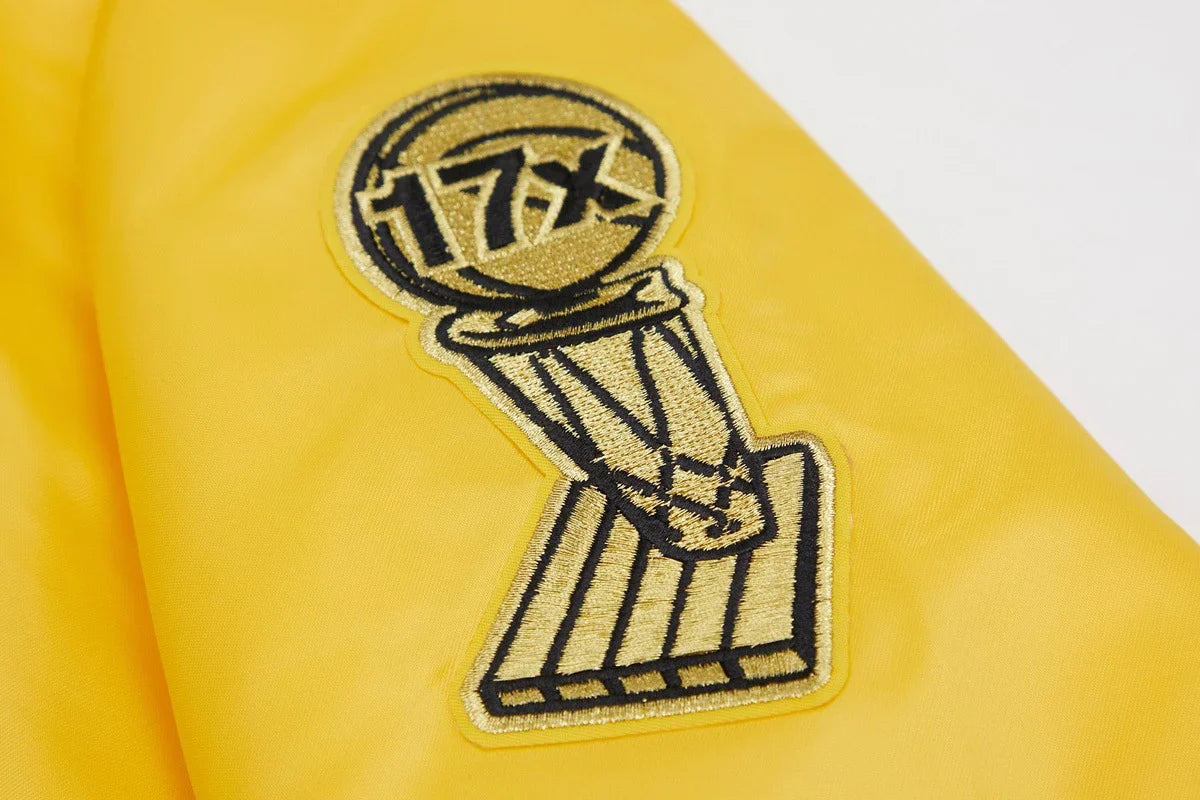 Chaqueta de satén Pro Standard LA Lakers Big Logo - Dorada