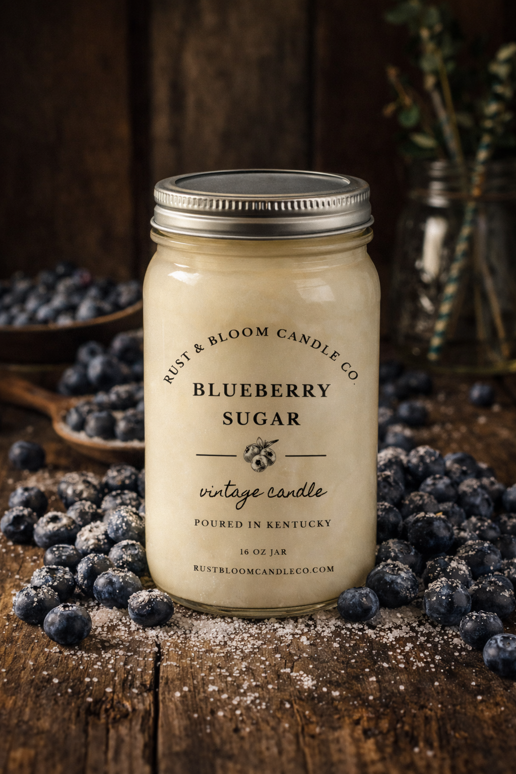 Vela de Azúcar y Arándanos 16 Oz