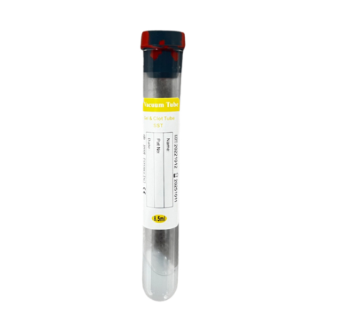 SST tubo de extracción, tapón amarillo, activador de coagulación con gel, 16x100mm, 8.5 ml PET