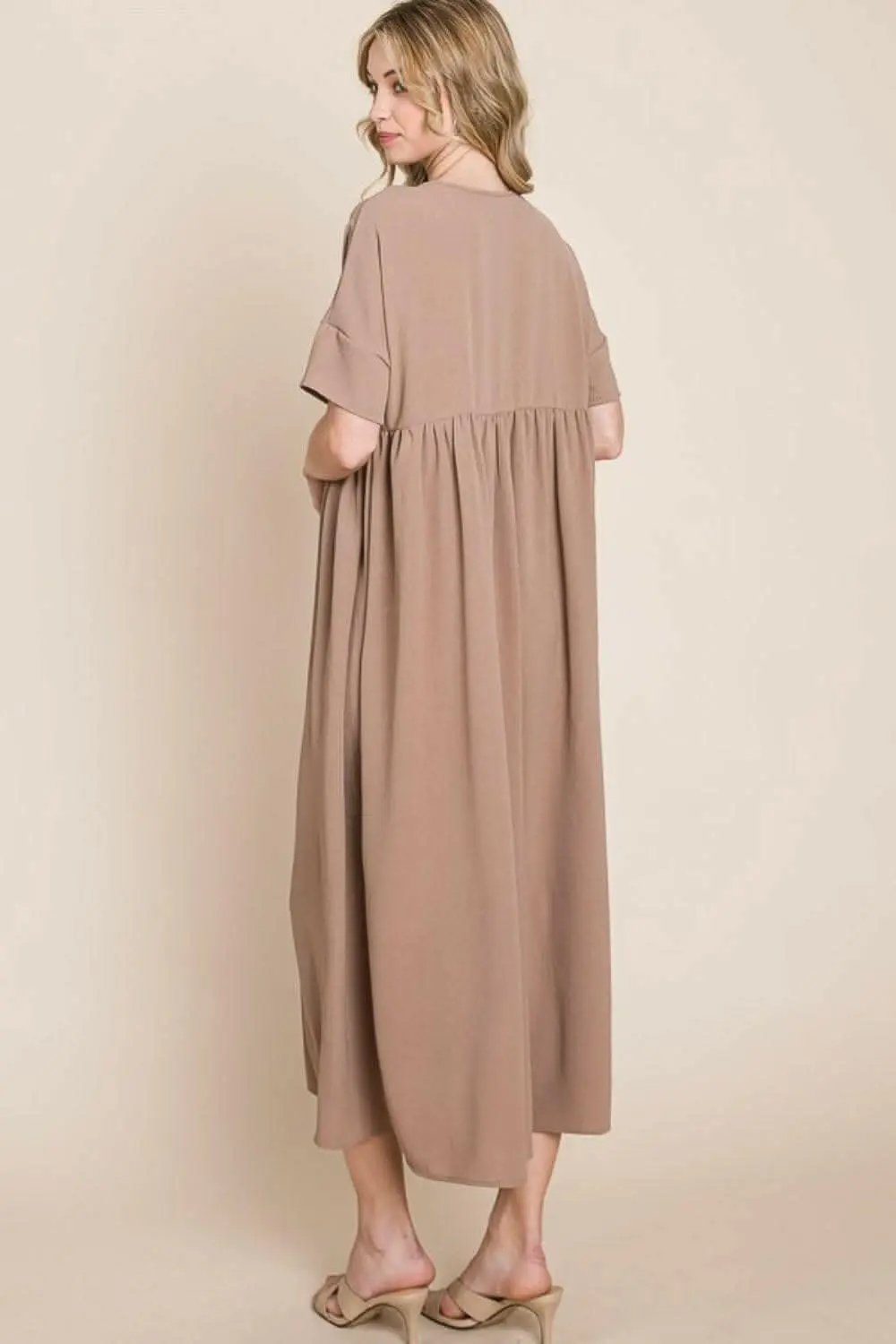 Dresses Trendsi swimwear - BOMBOM Round Neck Ruched Midi Dress