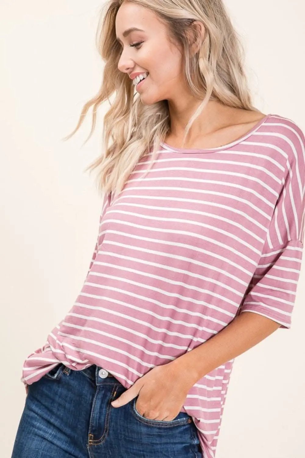 T-Shirts Trendsi Striped Tee Women's Casual Wear T-Shirt Soft, Breathable Comfort