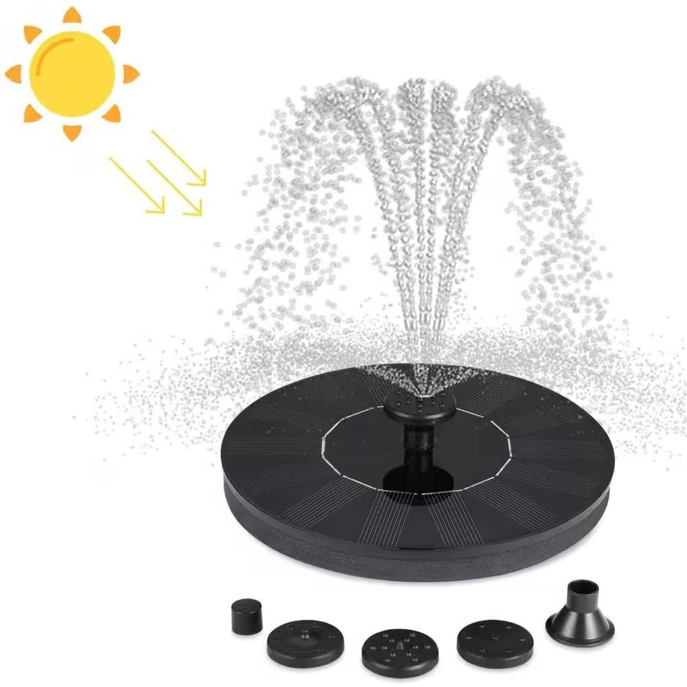 Kit de bomba de agua solar para bebedero de pájaros con 4 cabezales de boquilla