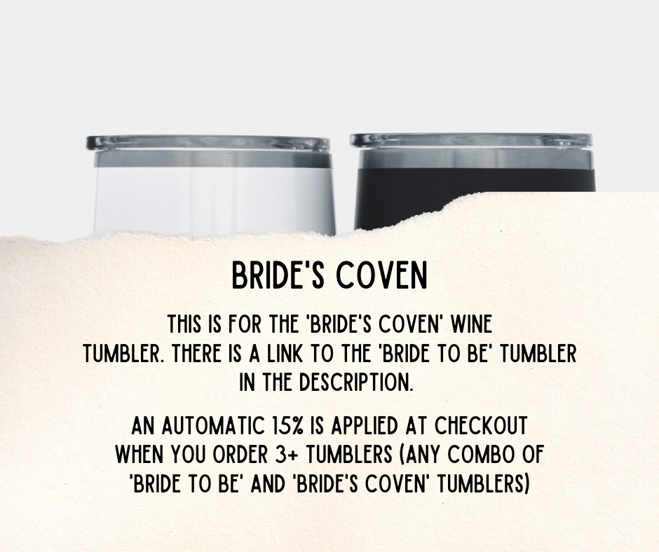 Bride's Coven | Witchy Bridal Party Wine Tumblers
