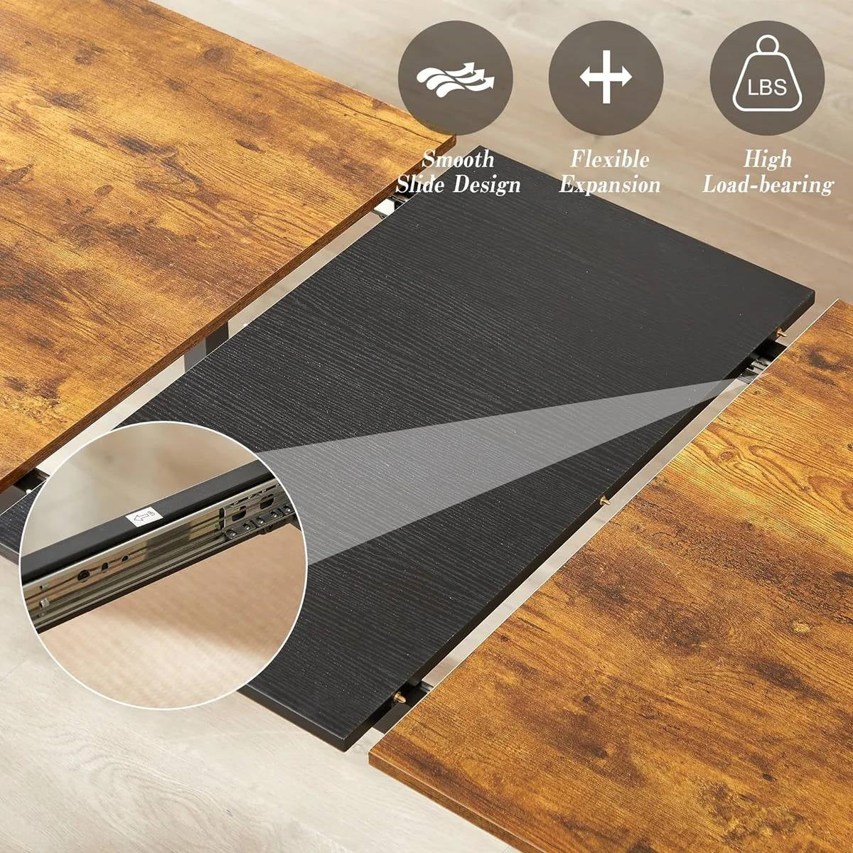 Juego de comedor moderno de 3 piezas con mesa de cocina extensible y 2 bancos sin respaldo