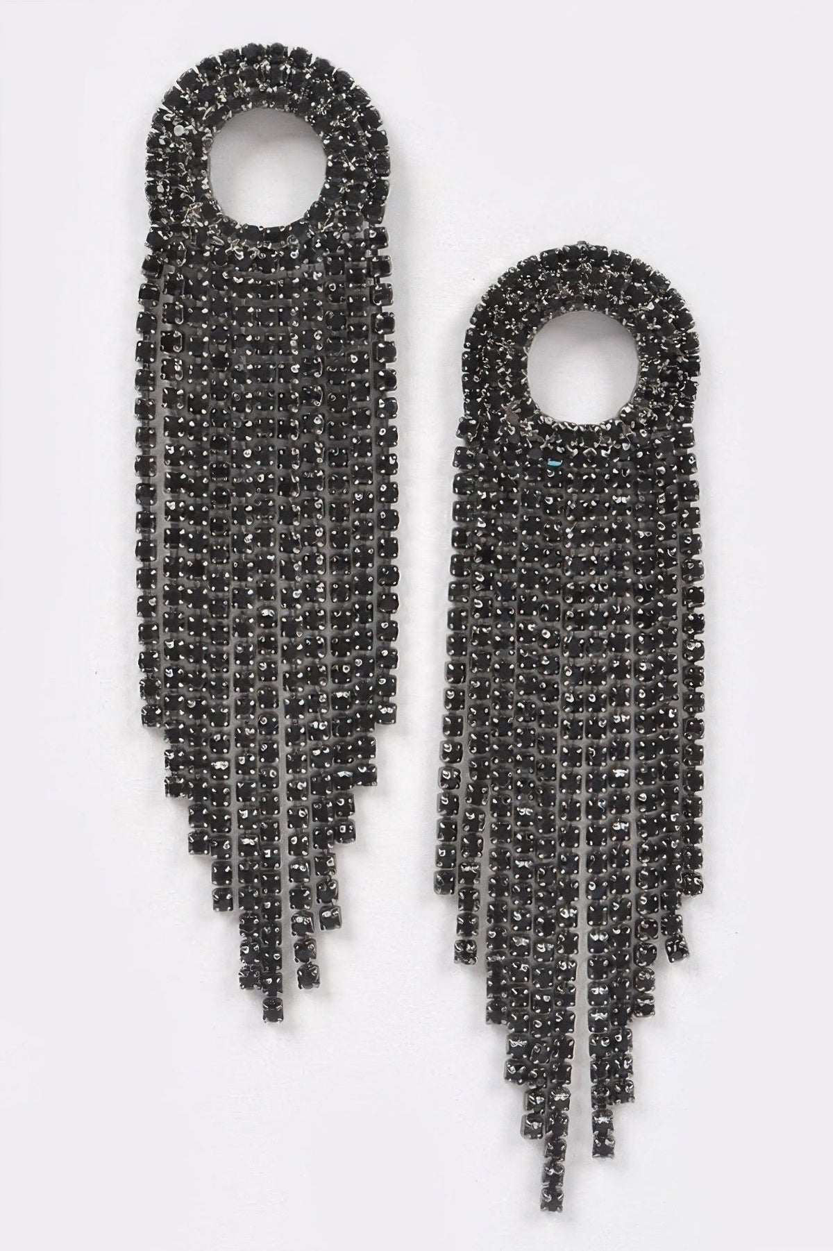 BROADWAY Rhinestone Fringe Drop Earrings: NYFW BYMANYC ® New York