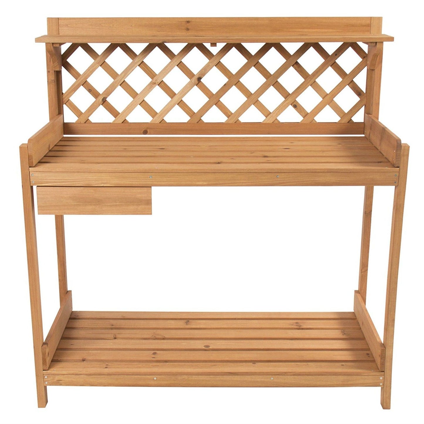 Mesa de Trabajo para Jardín de Madera Maciza Banco de Trasplante en Acabado Natural