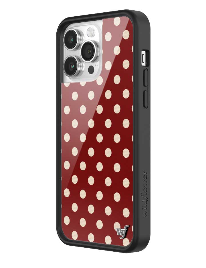 Polka Dot | Burgundy and Cream iPhone Case