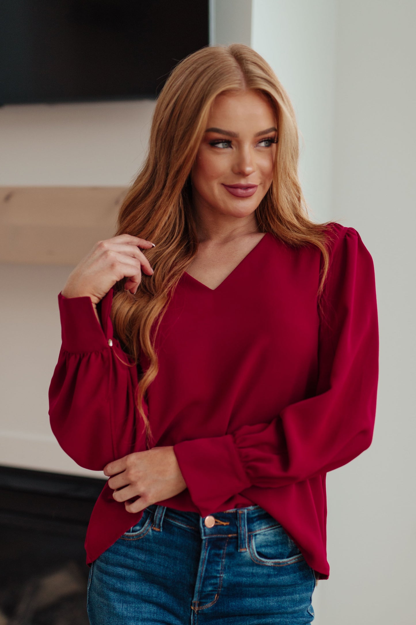 Blusa con escote en V "Back in Business"