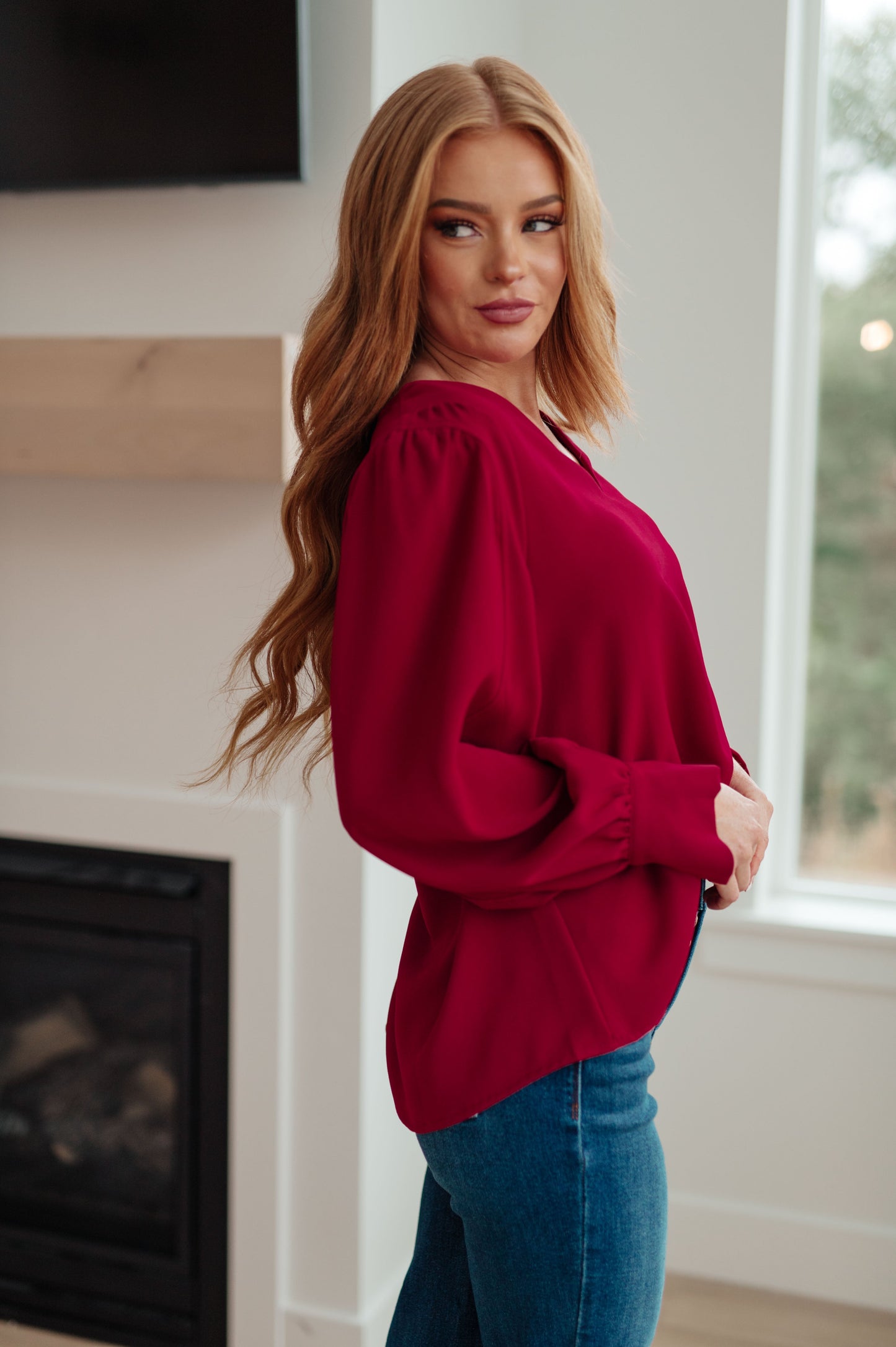 Blusa con escote en V "Back in Business"