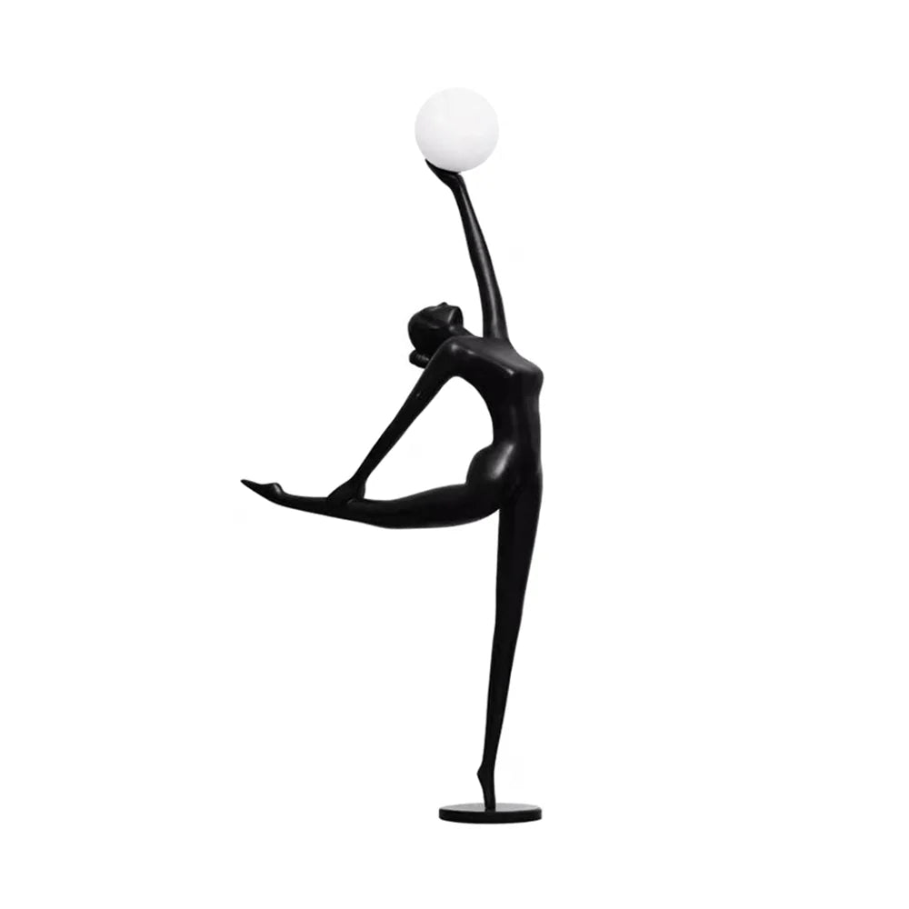 Lámpara de pie con personajes de estatua de bailarina