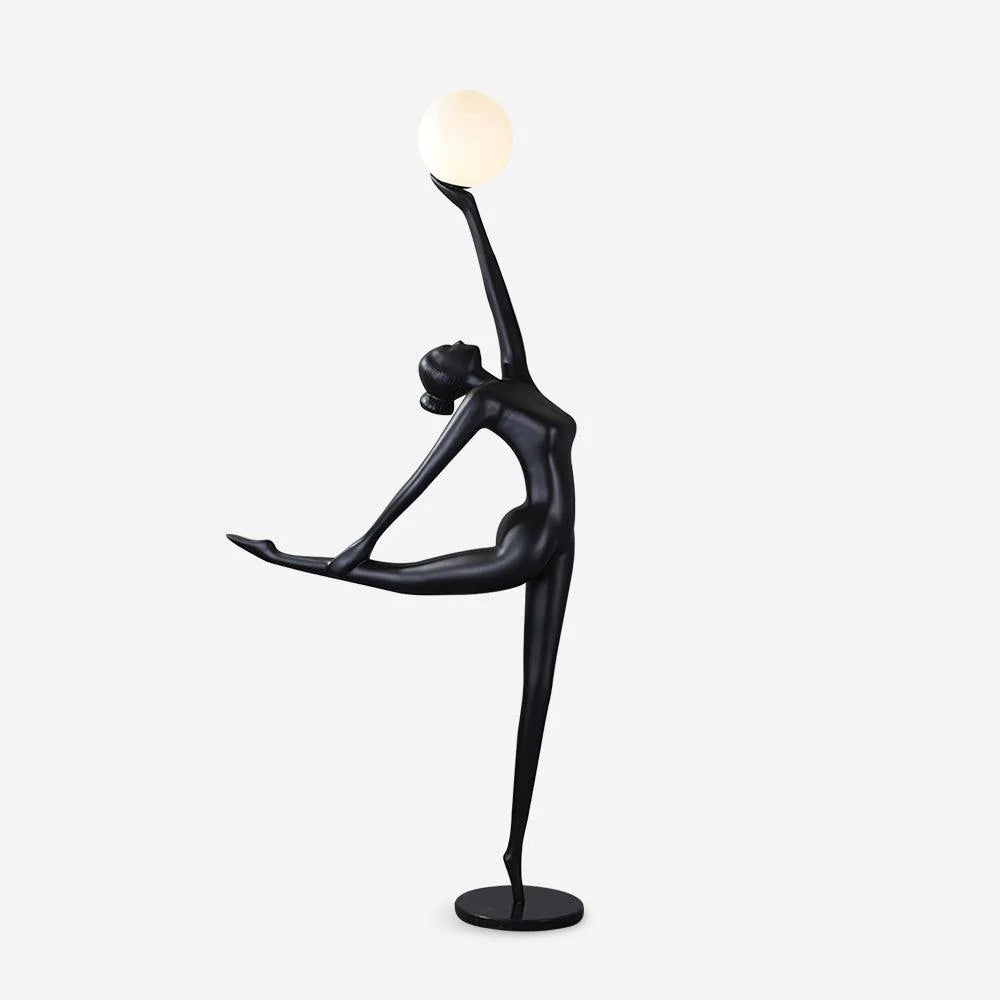 Lámpara de pie con personajes de estatua de bailarina