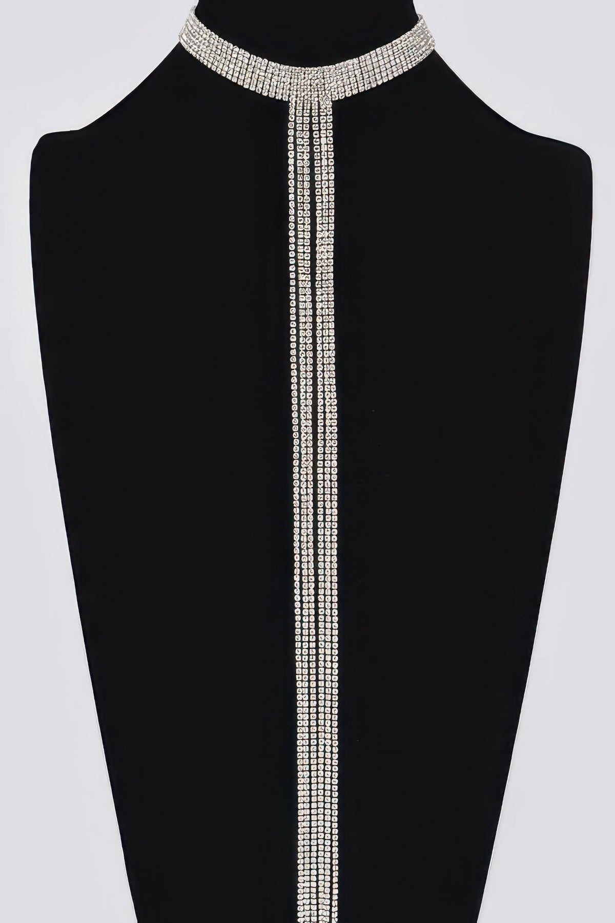 Bar Line Rhinestone Choker Necklace | BYMANYC ® New York Elegance
