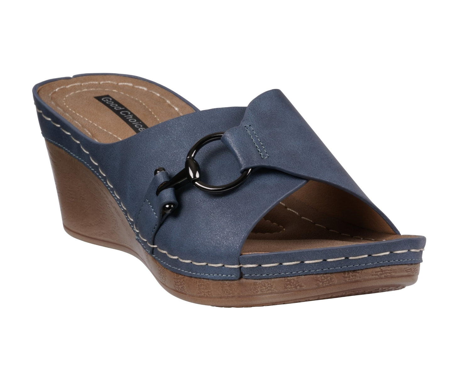 Sandalias de cuña Navy para mujer