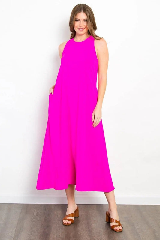 Camiseta Trendsi Be Stage Vestido Midi con Bolsillos para un Estilo sin Esfuerzo