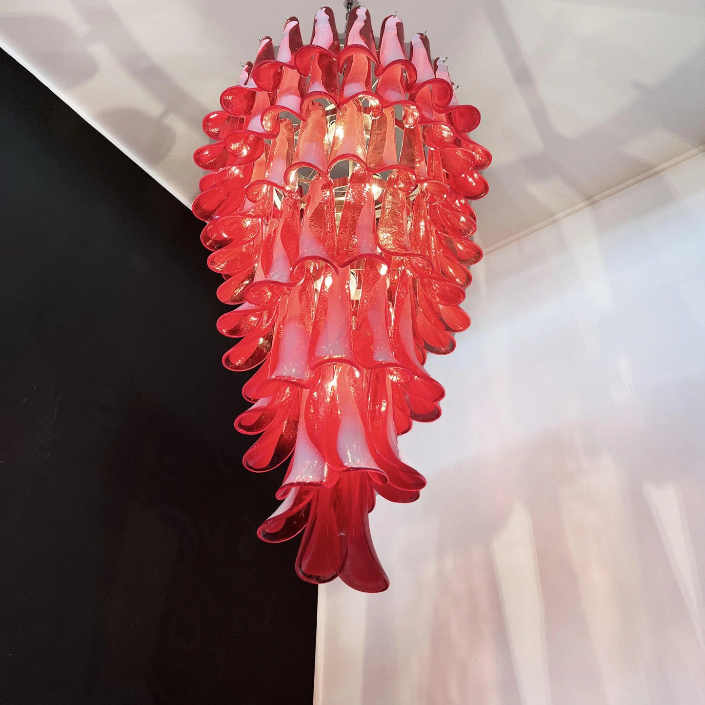 Araña Petals Spiral Murano Roja