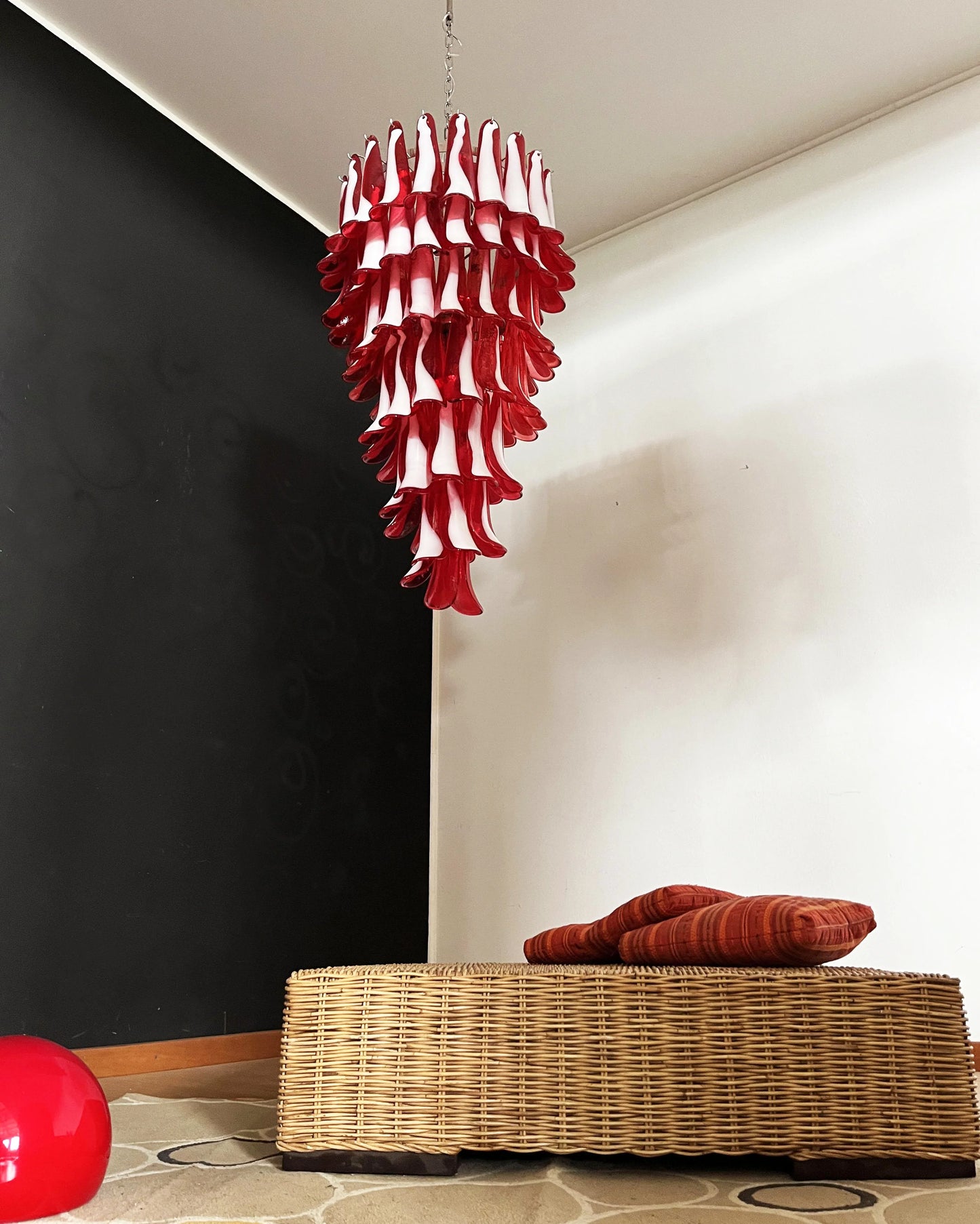 Araña Petals Spiral Murano Roja