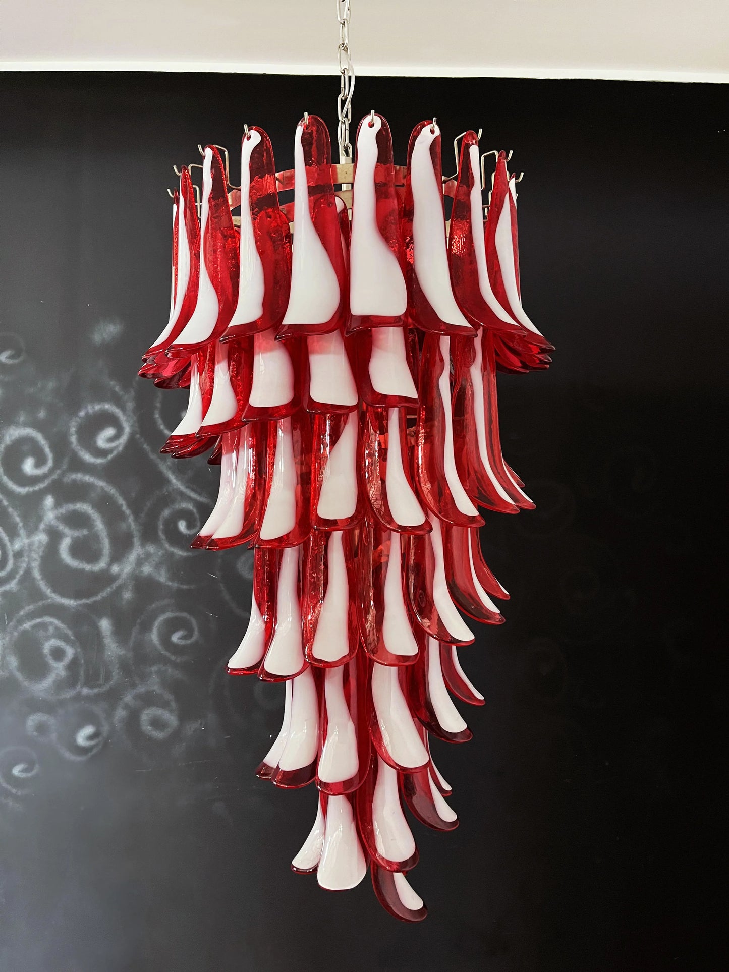 Araña Petals Spiral Murano Roja