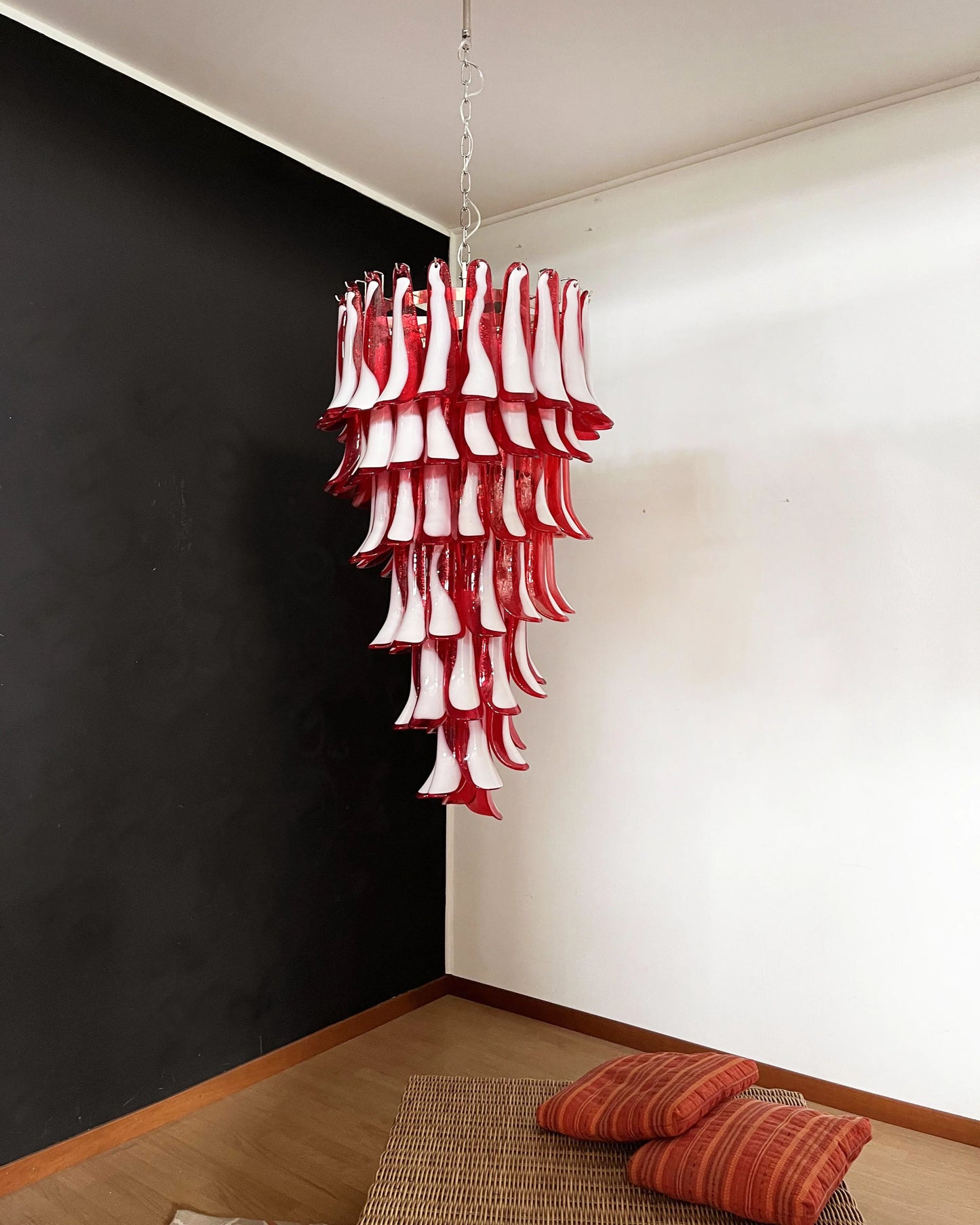 Araña Petals Spiral Murano Roja
