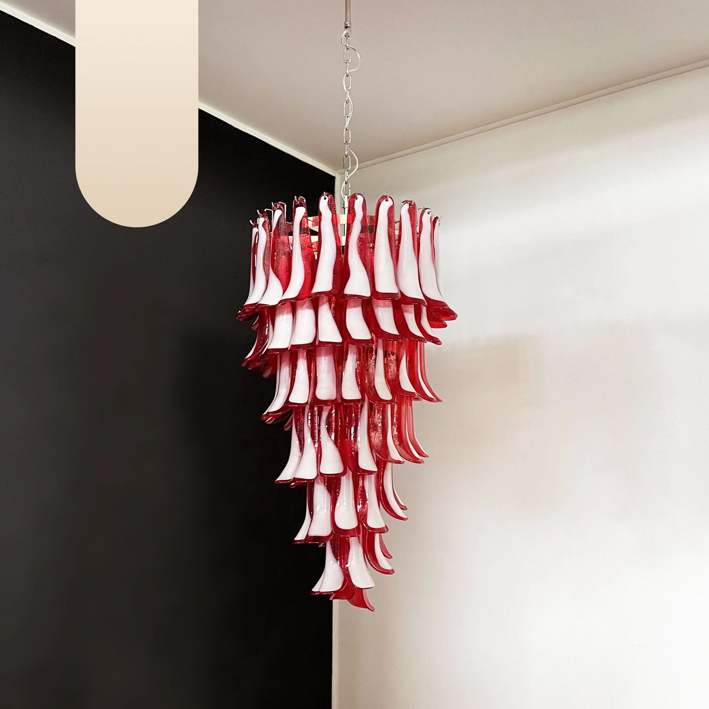 Araña Petals Spiral Murano Roja