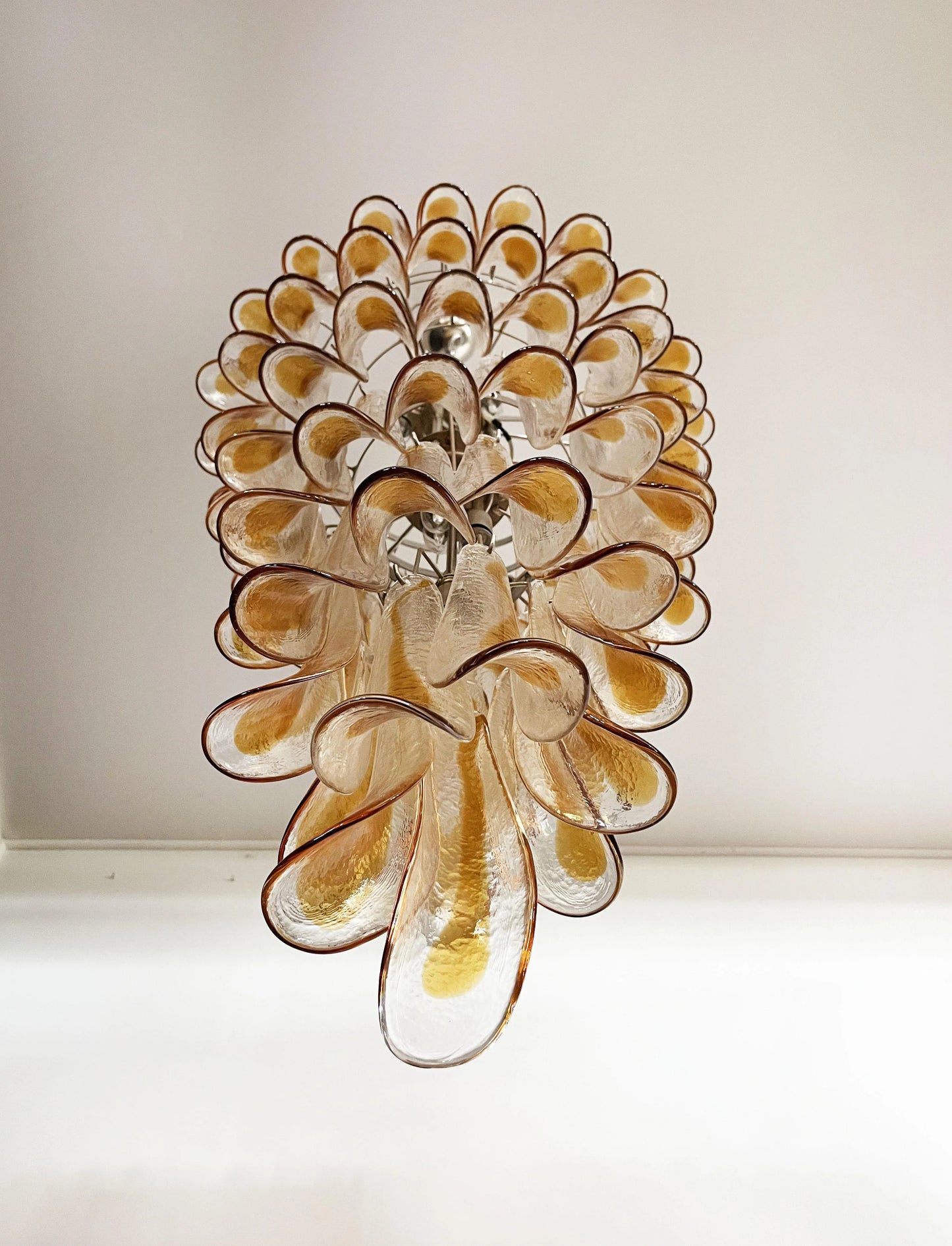Araña de Murano Transparente Espiral Pétalos