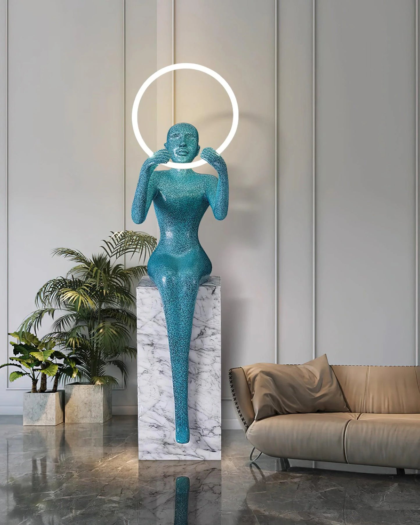Lámpara de Pie Escultura Bella Sentada