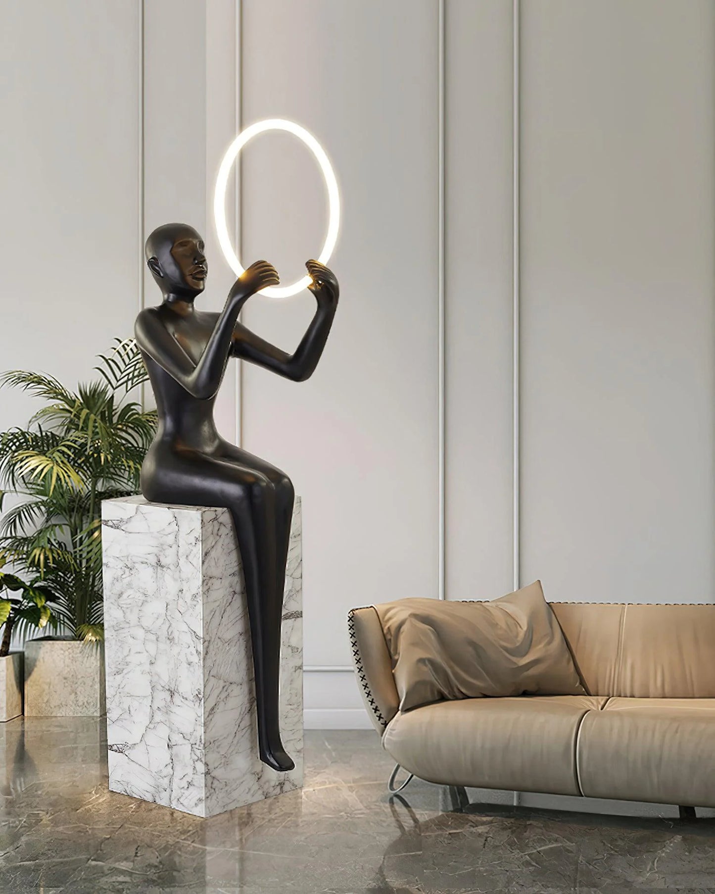 Lámpara de Pie Escultura Bella Sentada