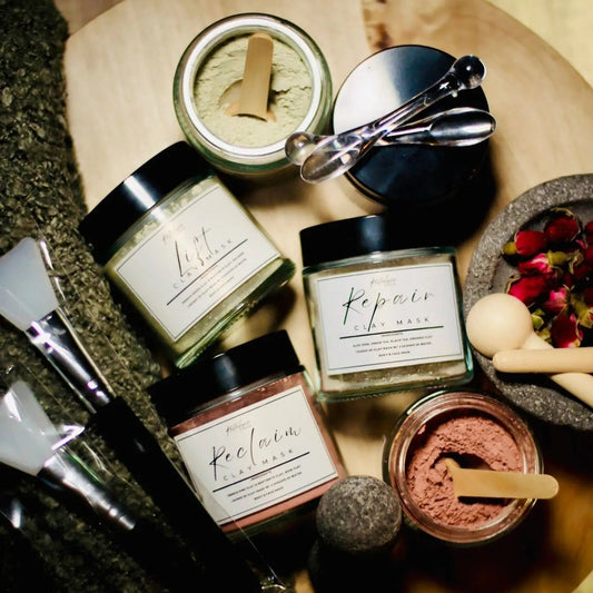 Colección de Mascarillas de Arcilla de Bentonita (4 oz) - Desintoxica y Revitaliza