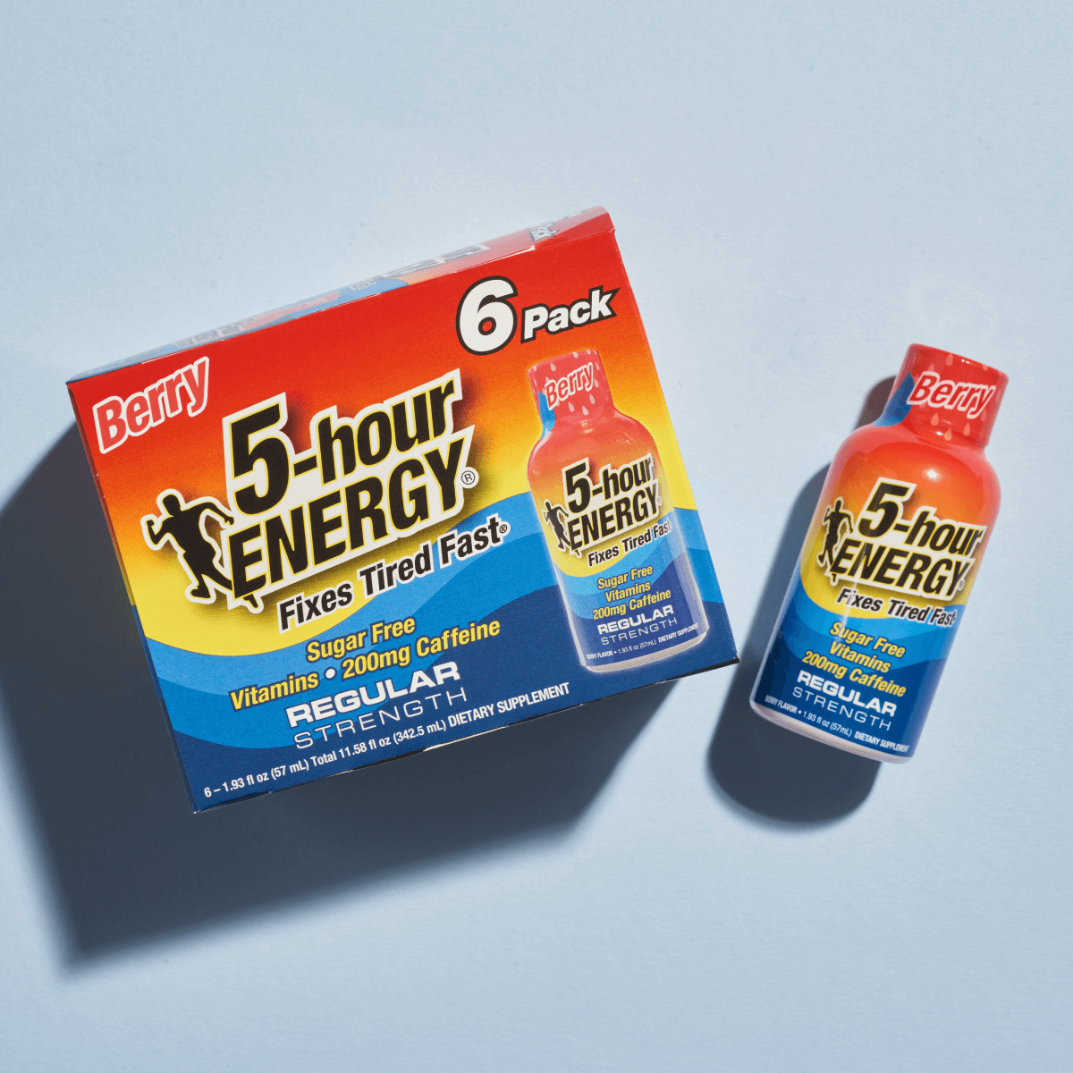 Inyecciones de 5-hour ENERGY de Fuerza Regular, Sabor Frutos Rojos