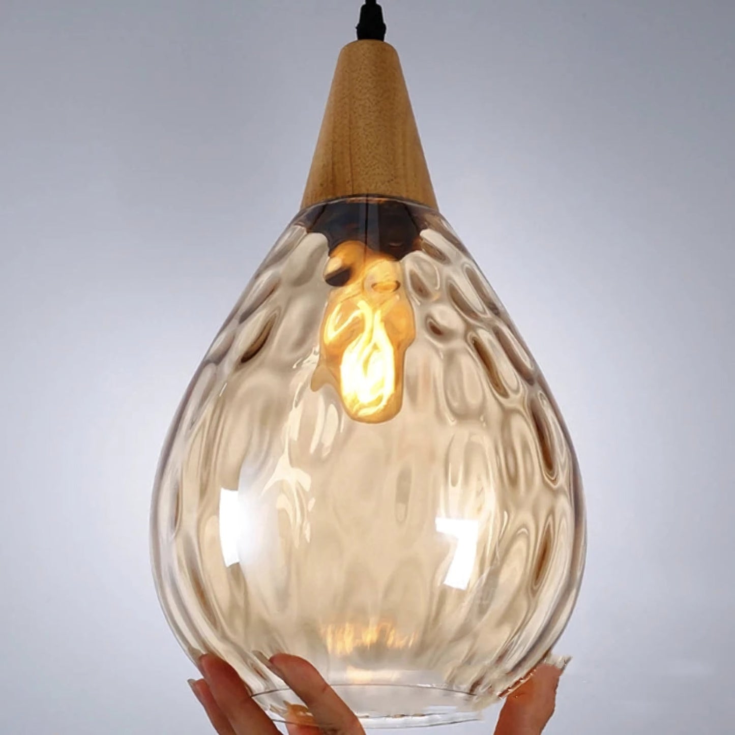 Lámpara colgante de cristal estriado Besnier