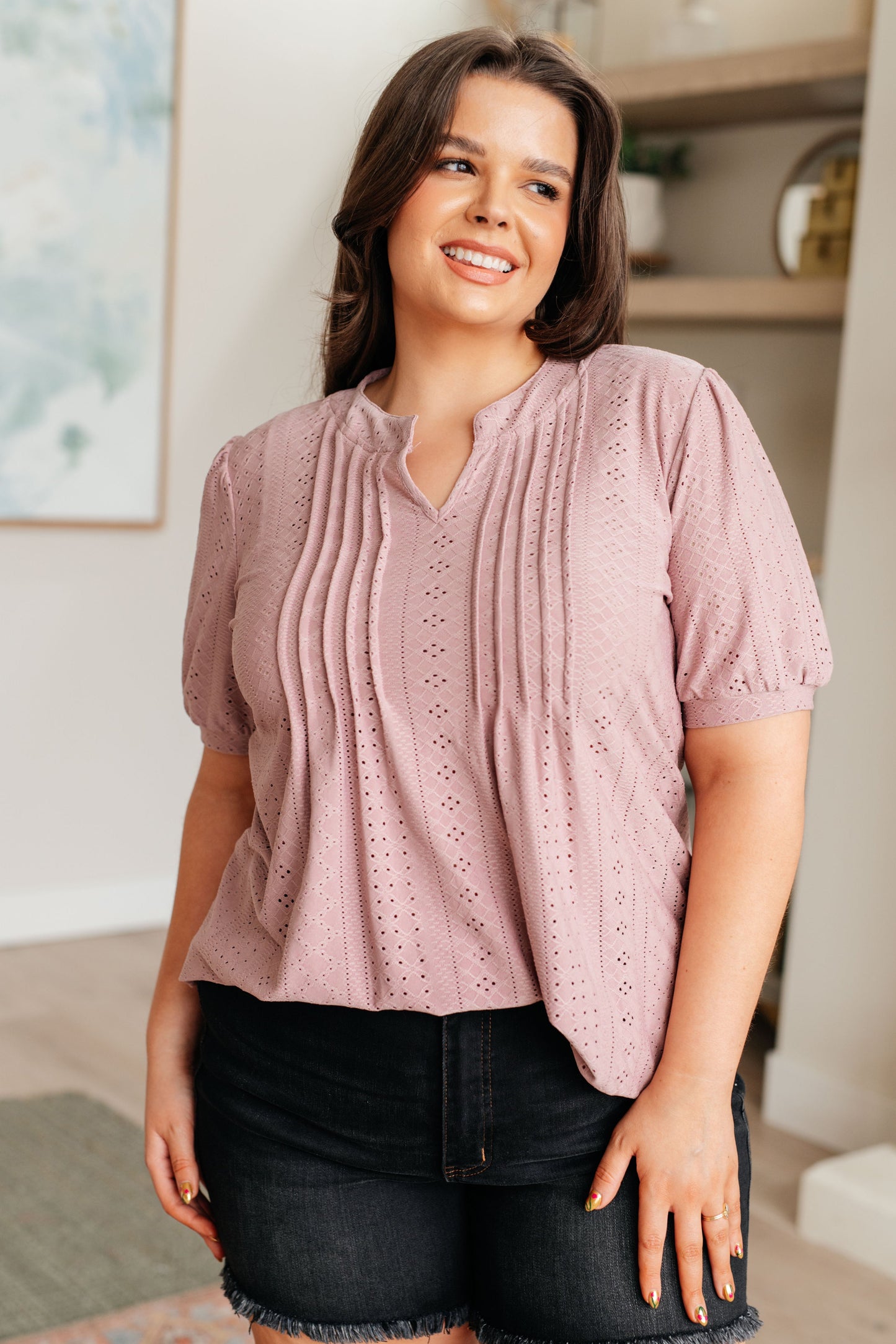 Blusa Best Chance con pliegues frontales