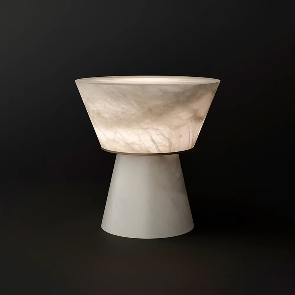 Lámpara de Mesa Cónica Beta de Alabastro