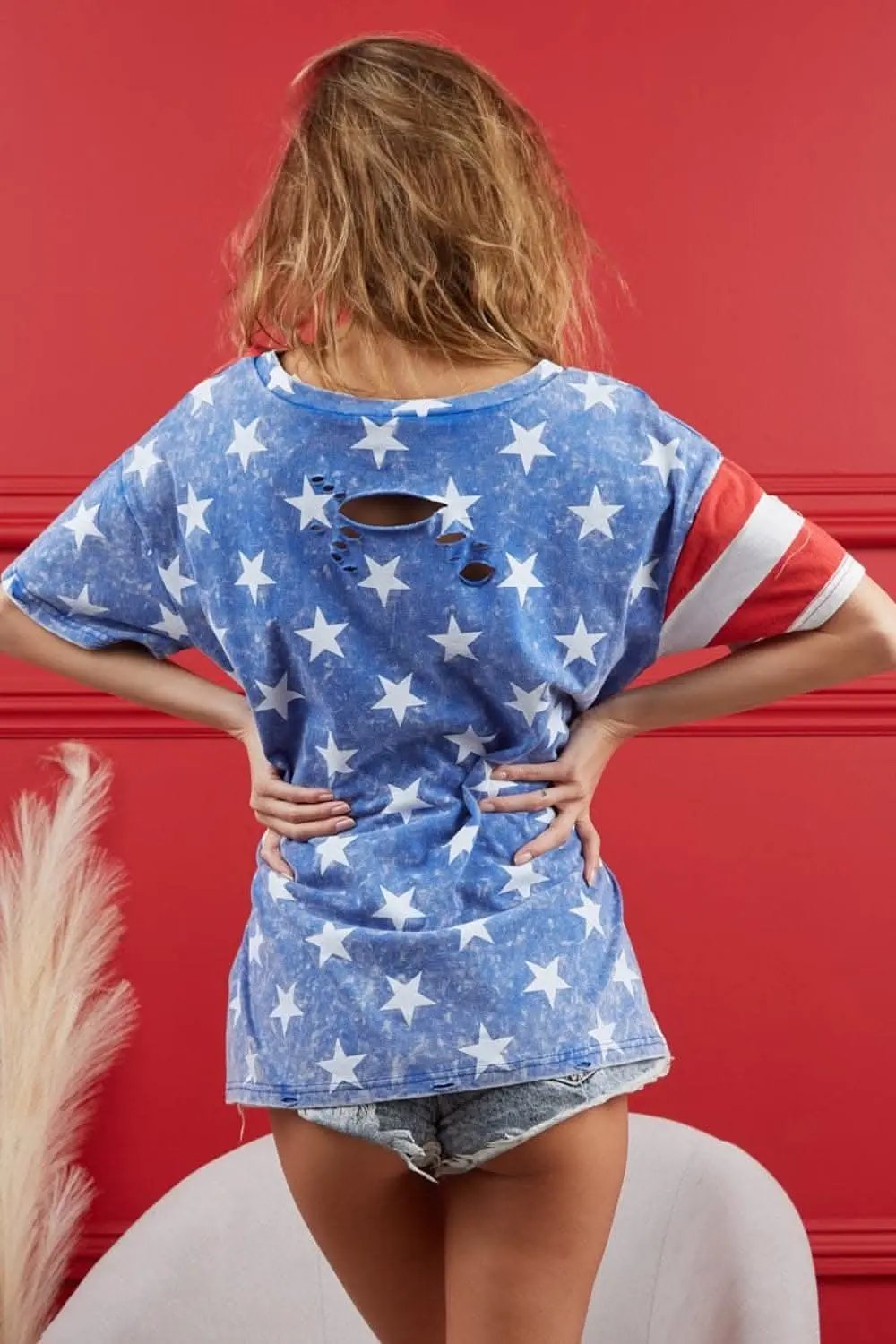T-Shirts Trendsi American Flag Graphic Tee Unisex Patriotic T-Shirt Soft & Comfy