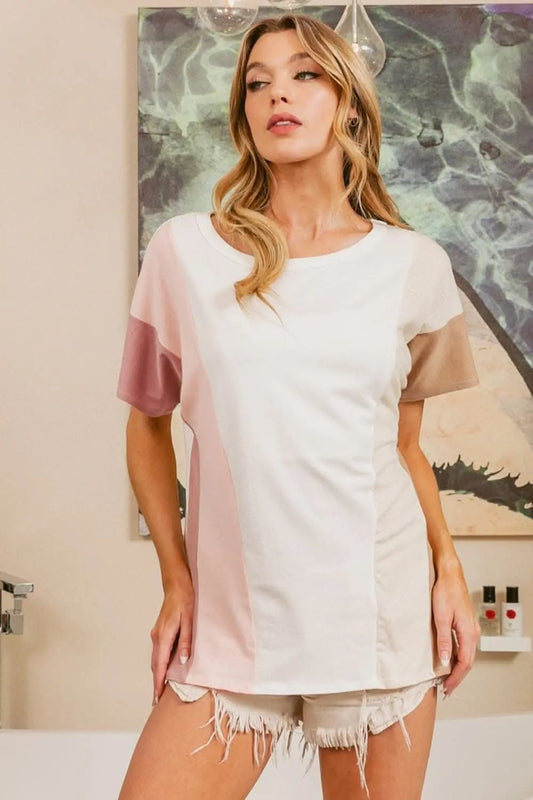 Camiseta Trendsi BiBi de manga corta con bloques de color