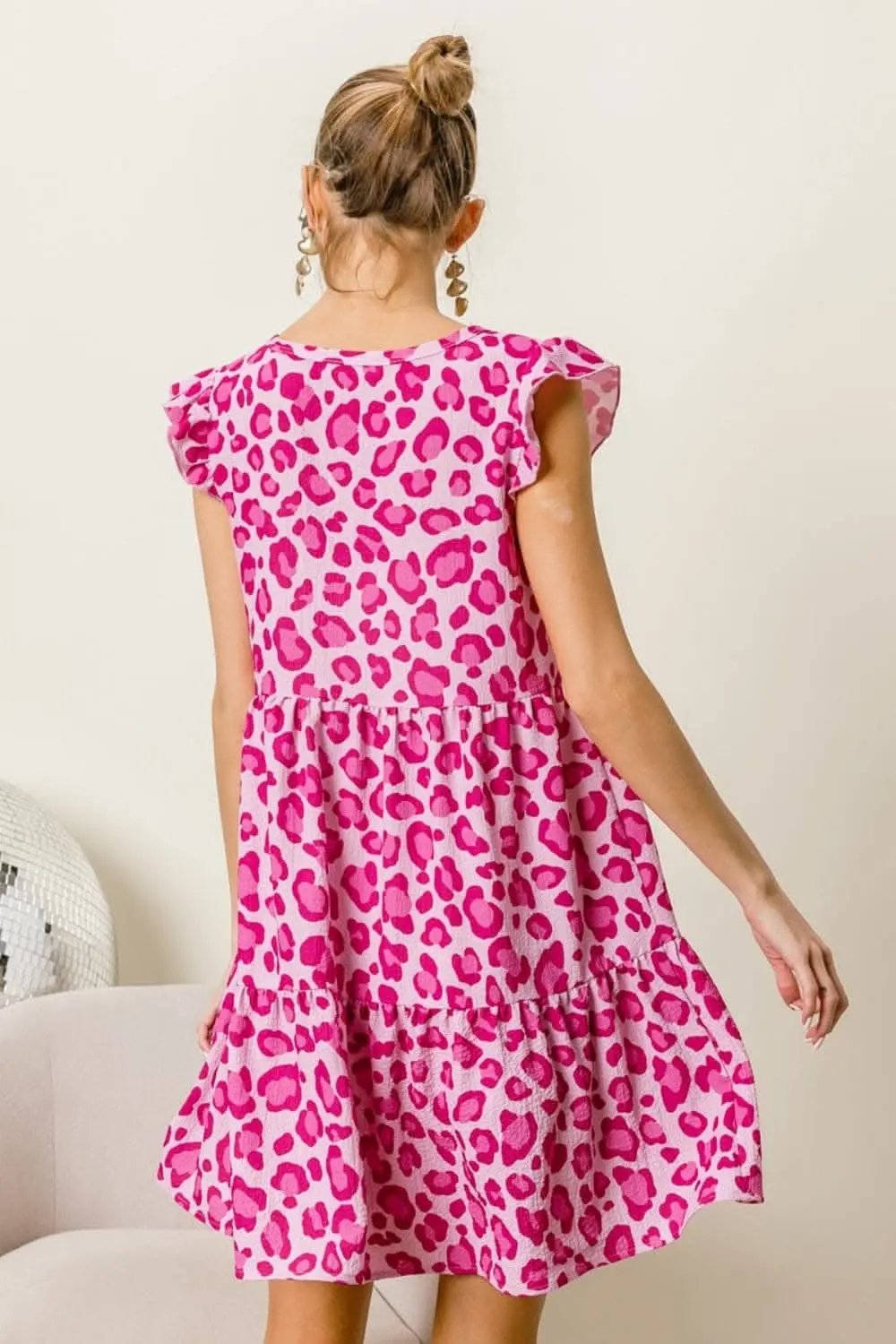 Dresses Trendsi Leopard Mini Dress Women's Party/Date Night Dress Tiered, Cap Sleeve