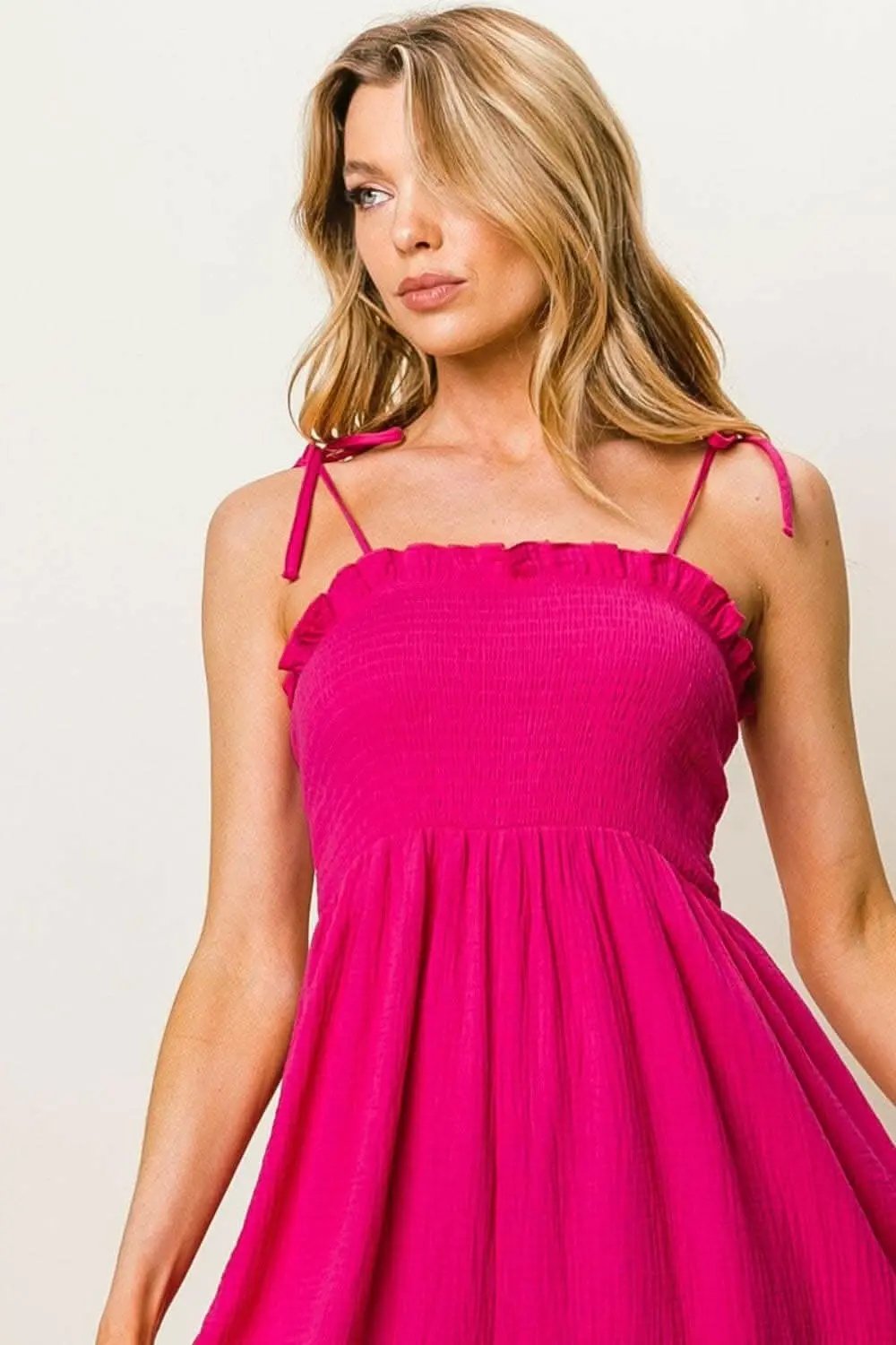 Shoes Trendsi BiBi Texture Smocked Sleeveless Jumpsuit