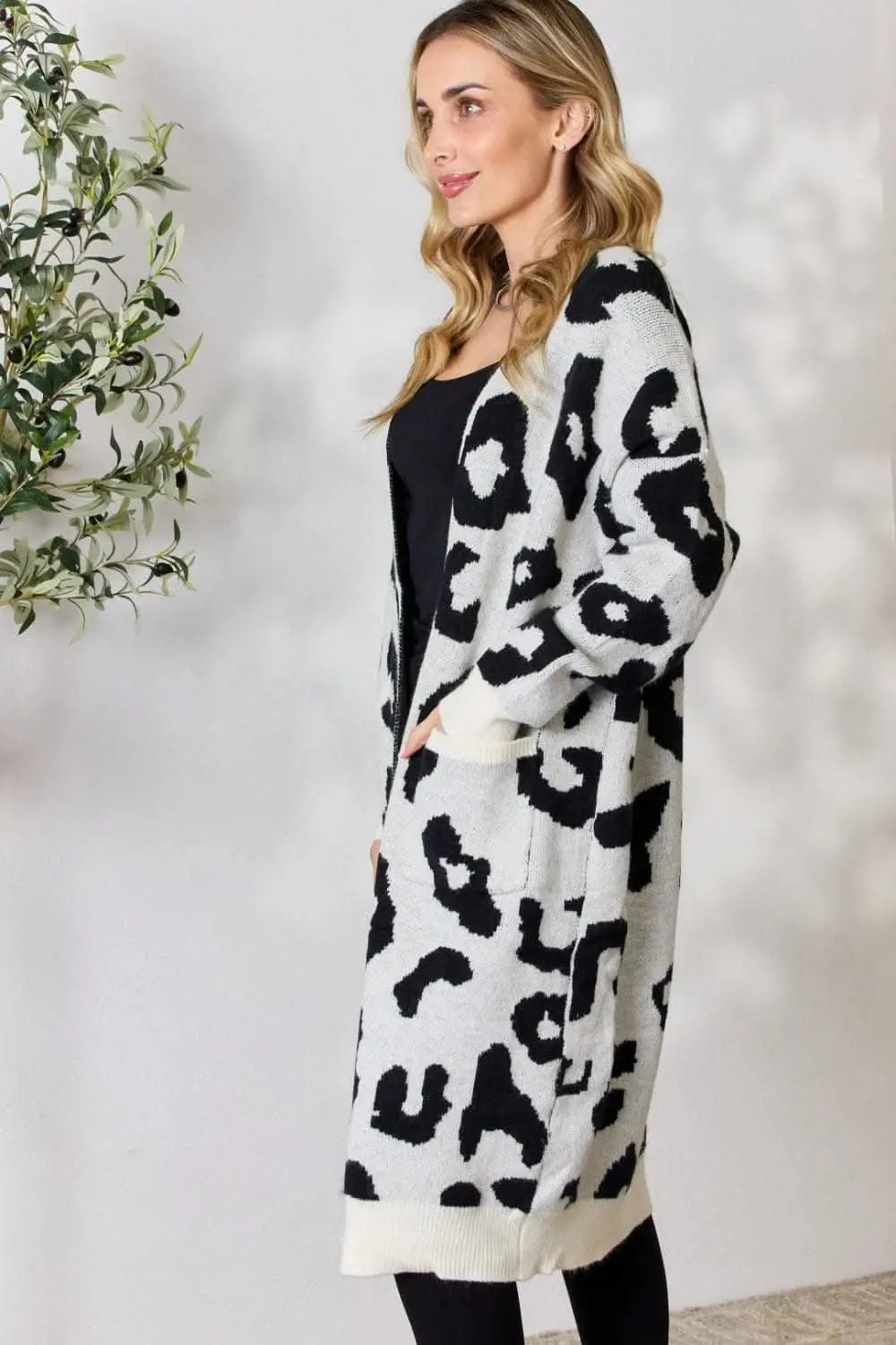 Sweaters Trendsi BiBi leopard print cardigan