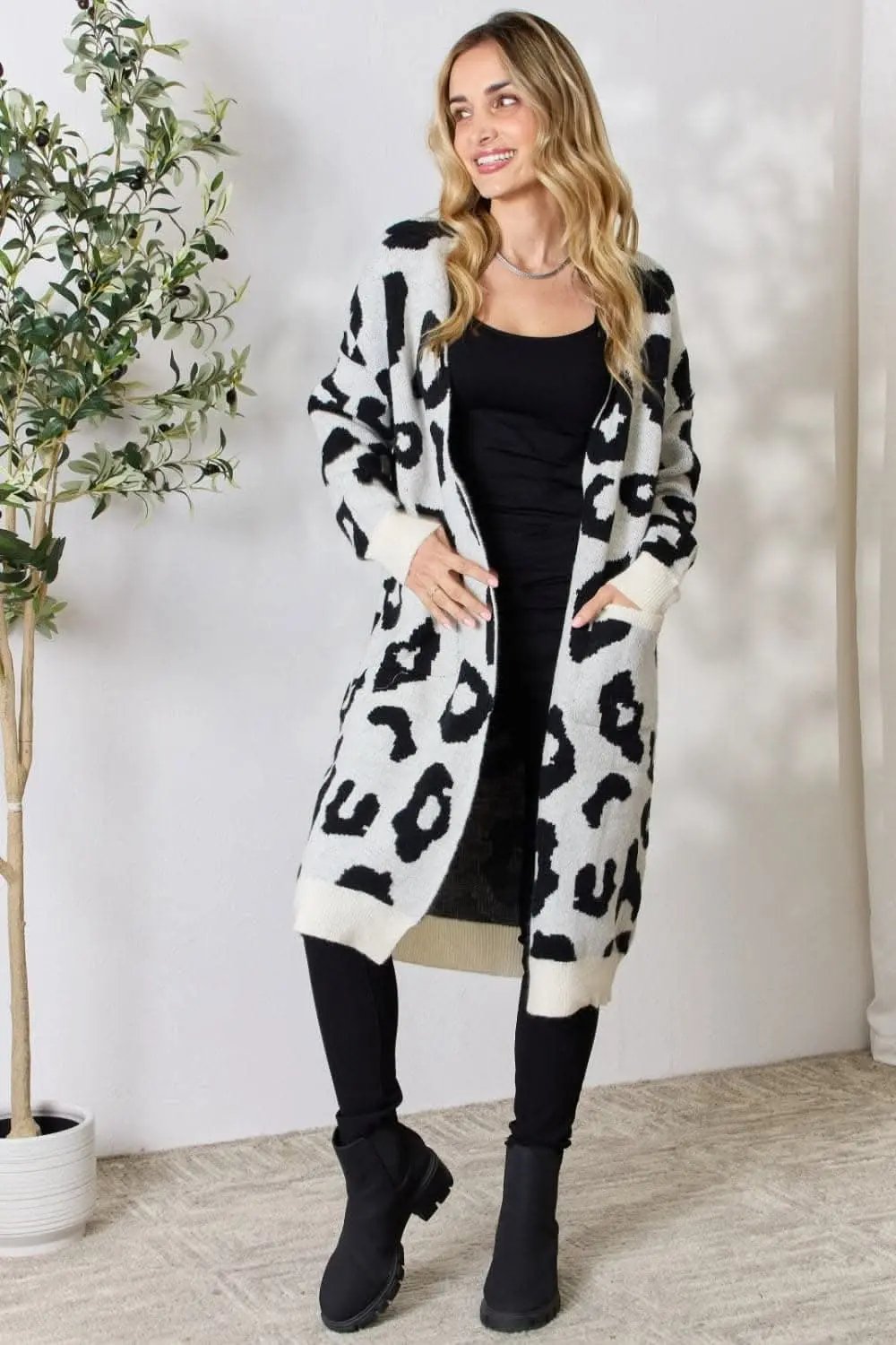 Sweaters Trendsi BiBi leopard print cardigan
