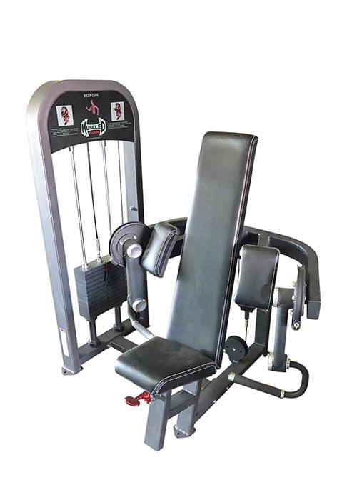 Classic Selectorized Biceps Curl by Muscle D Fitness - Adjustable Seat - Pin Selectorized Weight Stack