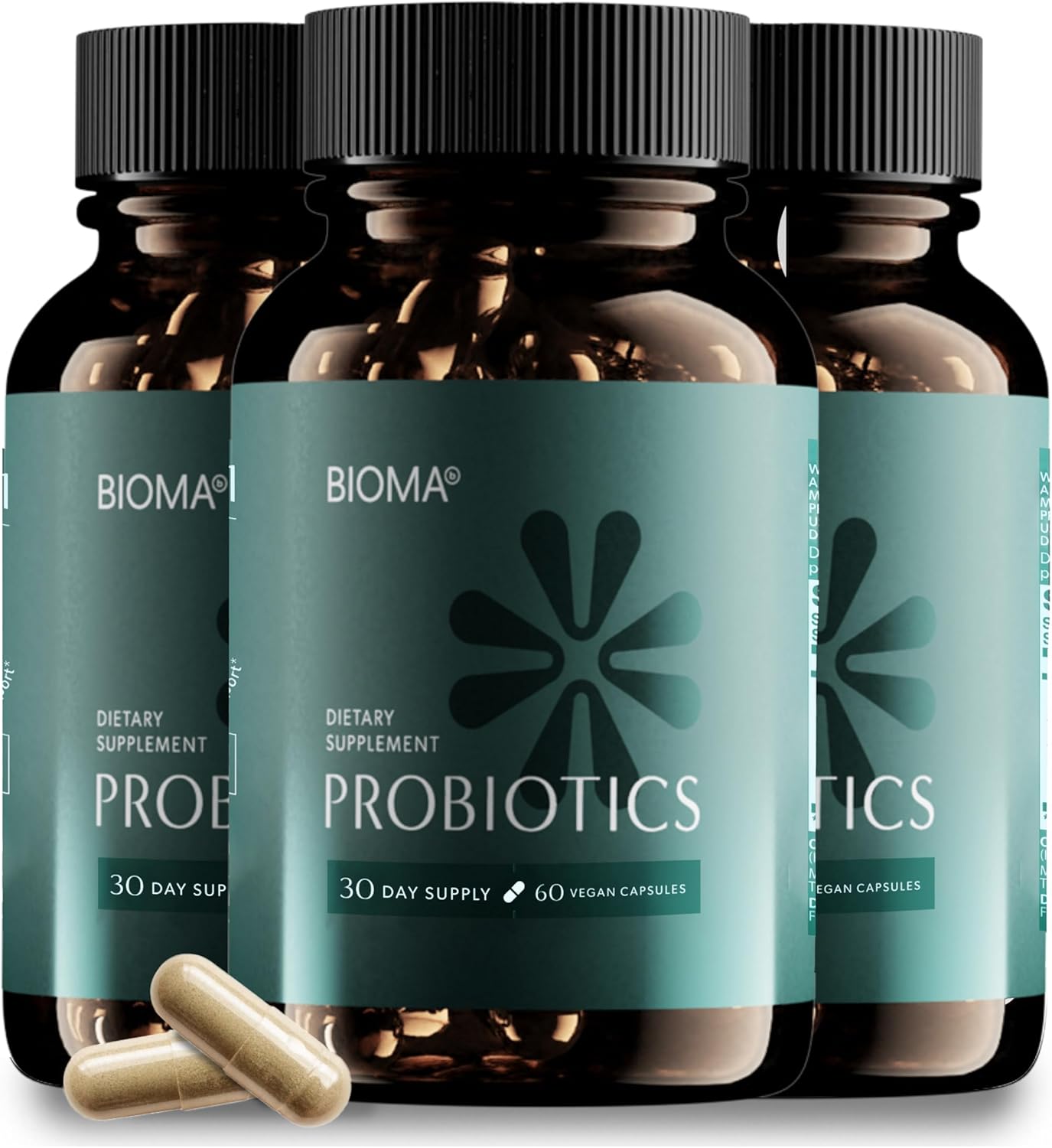 BIOMA Probióticos Salud Digestiva Apoyo Intestinal para Hombres y Mujeres 60 Cápsulas